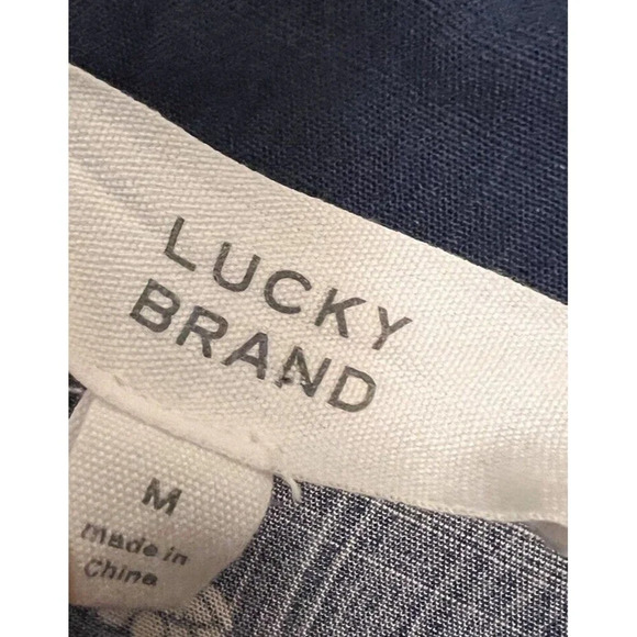 Lucky Brand Boho Navy Print Mini Dress Size M - Picture 2 of 6